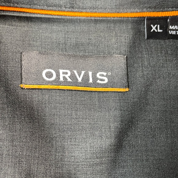 ORVIS Mens Dark Gray Short Sleeve Button Up Shirt XL Polyester Outdoor Casual - Picture 4 of 16